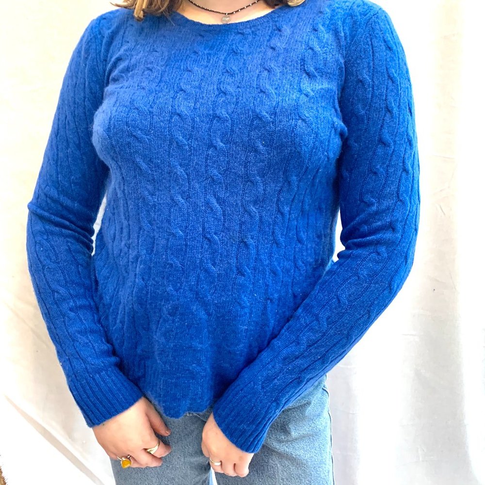 Royal Blue 100% Cashmere Sweater